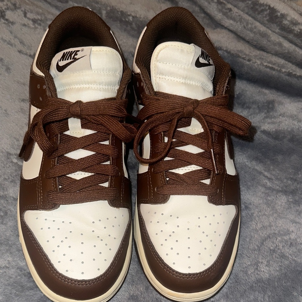 Nike Men's Chocolate Brown and White Sneakers